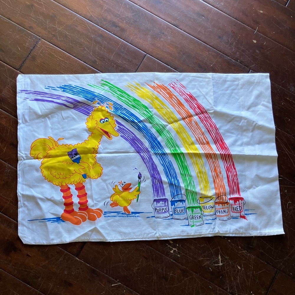 Vintage Sesame Street Big Bird pillowcase